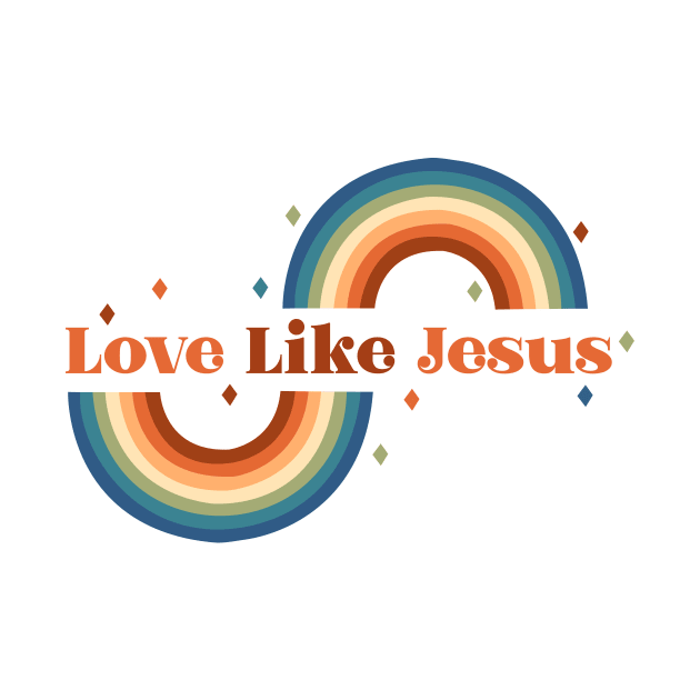 Love Like Jesus Retro Groovy Jesus Christian Mental Health Women by KhanhVan