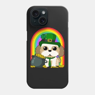 Shih Tzu Rainbow Irish Clover St Patrick Day Dog Gift product Phone Case