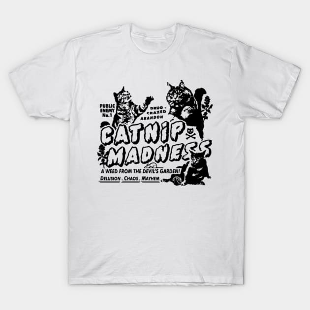 Catnip Madness Cute Cat T-Shirt - Vintage Graphic - T-Shirt | TeePublic