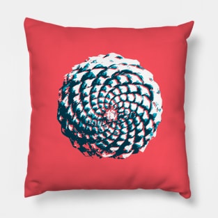 pine cone in coral, aqua and indigo Pillow