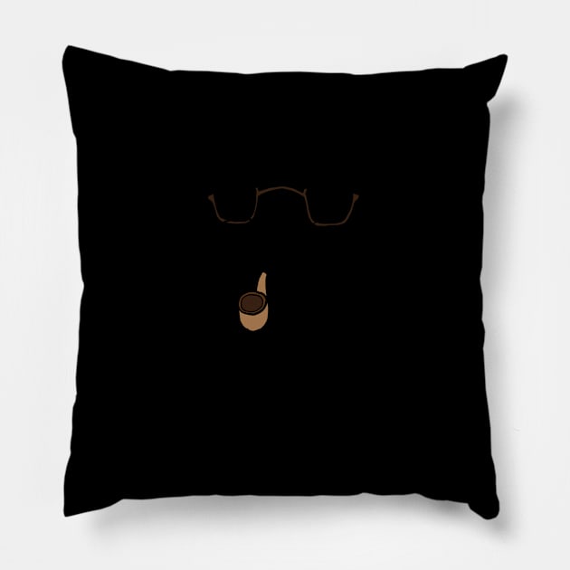 Rabbit Clipart Rabbit Line Art Bunny Wearing Glasses and Smoking a Pipe Pillow by StacysCellar