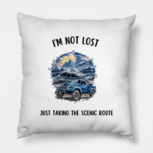 Truck Funny Road Farmer Landscape Mountain Agriculture Pillow