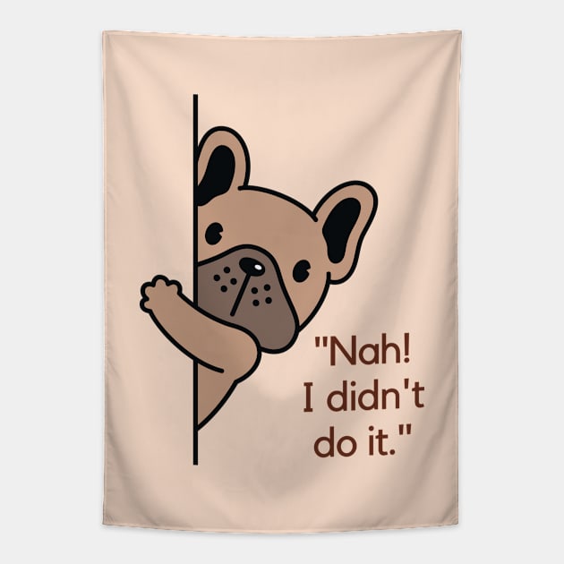 Cute Cartoon Brown Dog is Hiding Tapestry by LThings