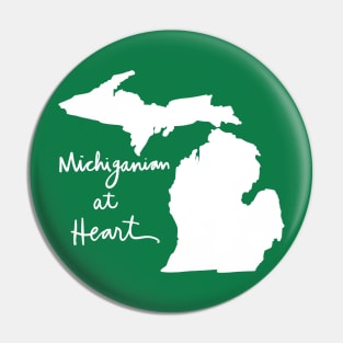 Michiganian At Heart: Michigan State Pride Calligraphy Pin