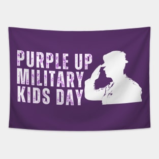 PURPLE UP MILITARY KIDS DAY Tapestry