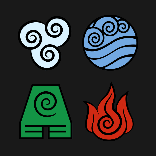 Avatar: The Last Airbender, Four Elements - Color by troylwilkinson