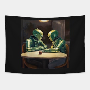 Robots in the cafe series Tapestry