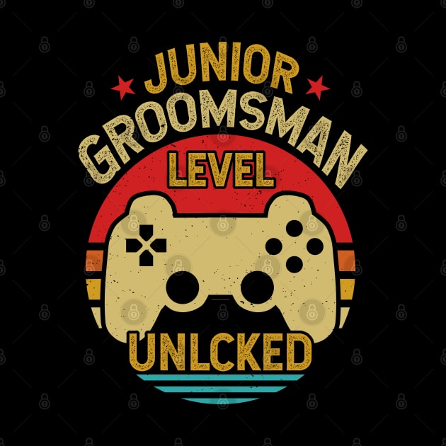 Retro Vintage Junior Groomsman Gaming Video Gamer Gift by Tesszero