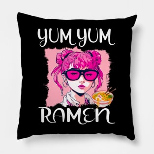 Anime Girl Loves Ramen Pillow