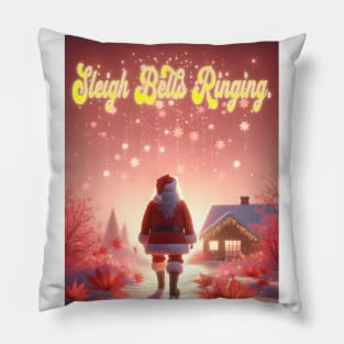 Sleigh bell ringing: Heartwarming Santa Claus Holiday Tee Pillow