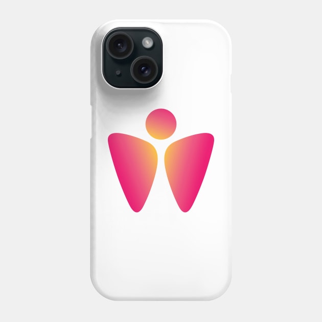 Rejuvenation Refreshing Flying Pink Butterfly with an Abstract Human Figure as Negative Space Phone Case by GeeTee