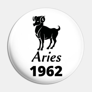 Black Aries Zodiac 1962 Pin