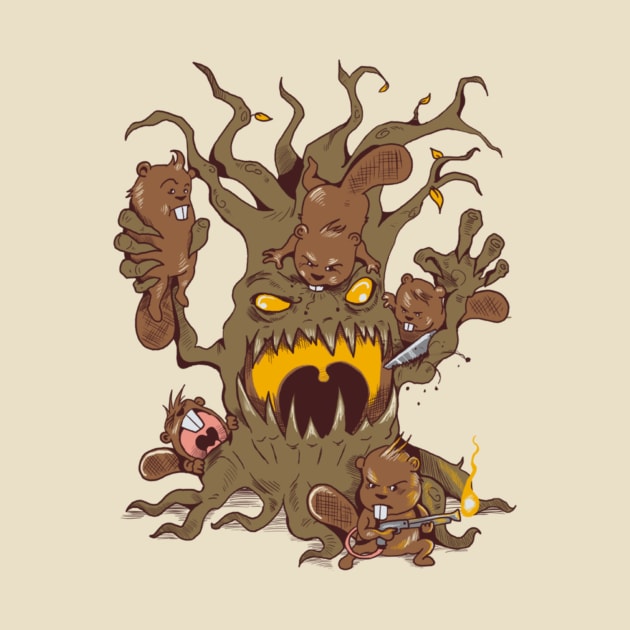 Beavers vs. Tree Monster by Drakxxx