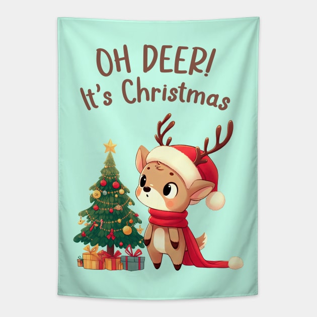 Oh Deer Its Christmas Tapestry by Takeda_Art