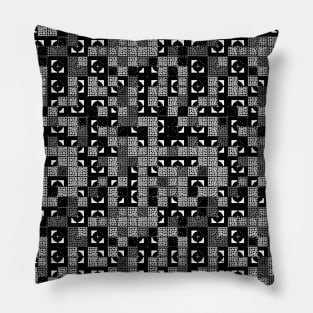 Checkerboard Black and White Pattern Pillow