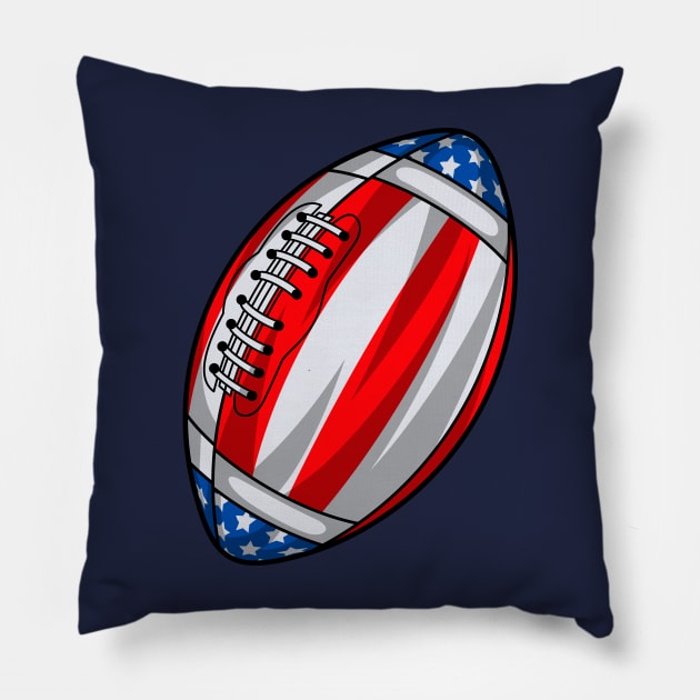 American Football American Flag Pillow by Ardhsells