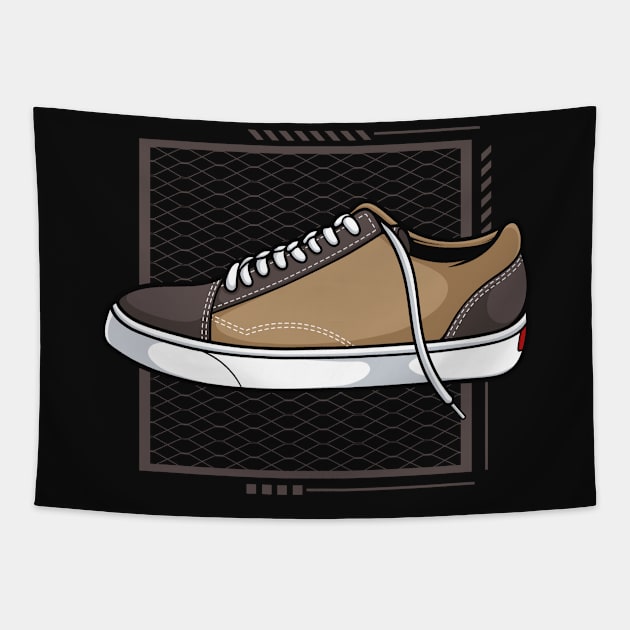 Jound Brown Skate Sneaker Tapestry by milatees