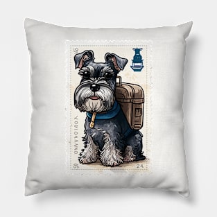 Schnauzer Stamp 2 - Postage Stamp Series Pillow