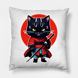 Cat Samurai Pillow