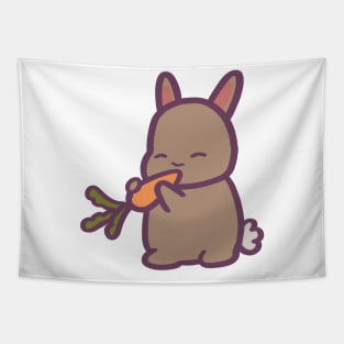 Cute Bunny Rabbit Eating a Carrot Tapestry