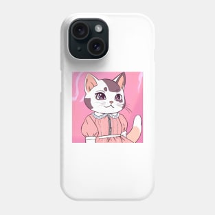 Anime cat with vintage dress Phone Case