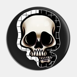 Split Grid Skull Pin