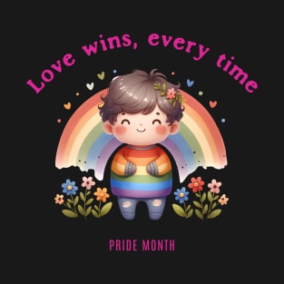 Love wins, every time - Pride Month T-Shirt