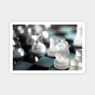 Knight's move: Glass Chess Pieces still-life Magnet