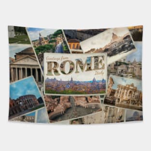 Greetings from Rome in Italy vintage style retro souvenir Tapestry