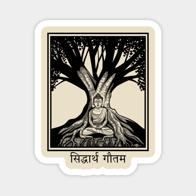 The Buddha and the Bodhi Tree Magnet by JW