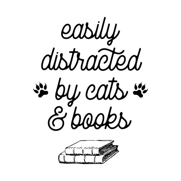 Easily distracted by cats and books by LemonBox