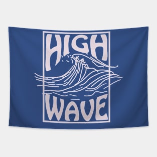 summer beach High Wave Typography Tapestry