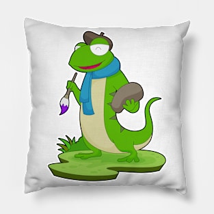 Lizard Painting Paint brush Pillow