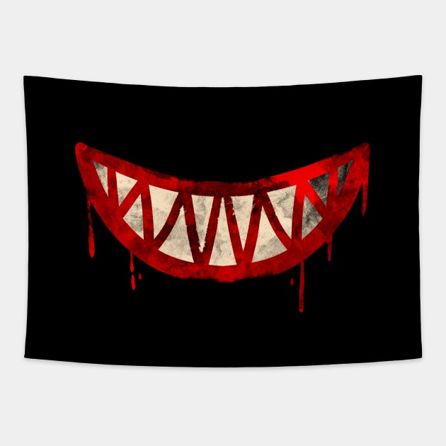 The Bloody Cheshire Cat Smile Tapestry TeePublic