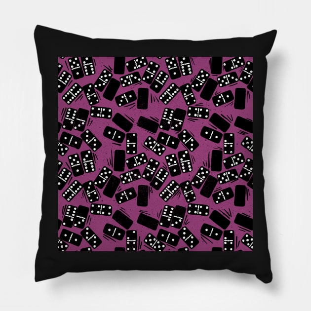 Dominos block print pink Pillow by Kimmygowland