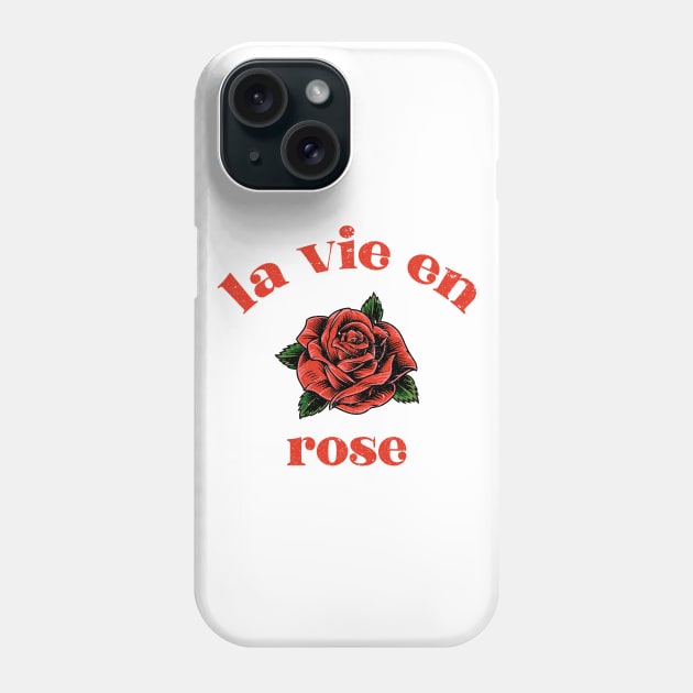 La vie en rose typography Phone Case by Oricca