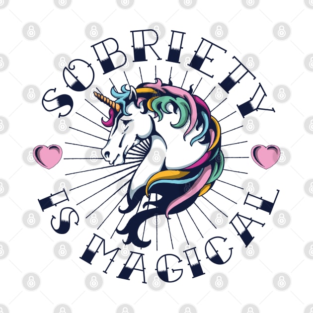 Sobriety is Magical Tattoo Unicorn by August Design