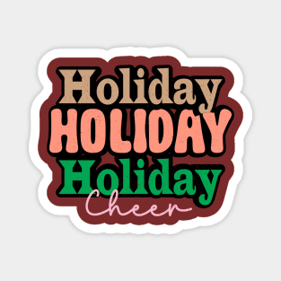 Holiday Cheer Retro Christmas Magnet