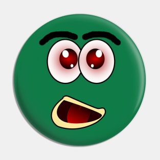 Scared Funny Face Cartoon Emoji Pin