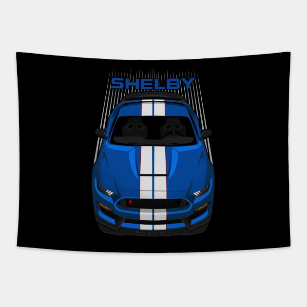 Ford Mustang Shelby GT350R 2015 - 2020 - Velocity Blue - White Stripes Tapestry by V8social