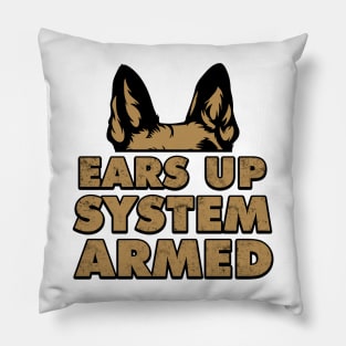 Ears Up System Armed German Shepherd Gift Pillow