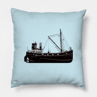 Drawing of an old steamboat Pillow