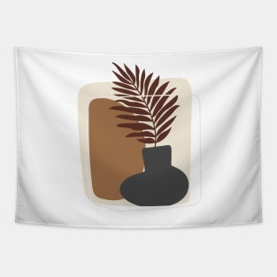 Minimal Modern  Terraccota  Pottery Abstract Leaves Shape   Design Tapestry