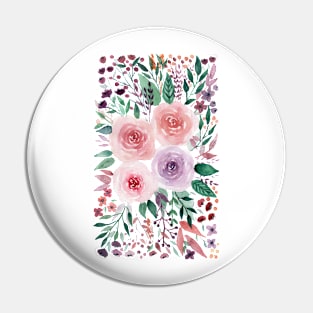 Colorful watercolor flowers Pin