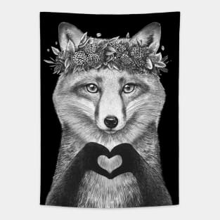 Fox with love Tapestry