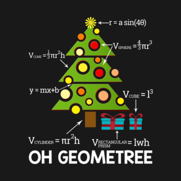 Discover Funny Math Geometry Christmas Tree Geometree Teacher Gift - Funny Math Geometry Christmas Tree Geom - T-Shirt