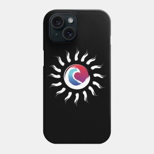 Sun Design with breaking wave inside white Phone Case