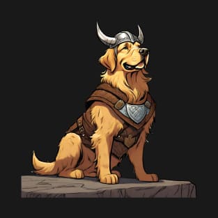 Golden Retriever Viking Dog T-Shirt