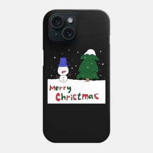 Merry Christmas, Snowman, Tree Phone Case