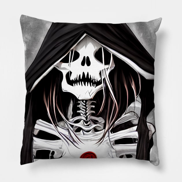 Intricate Anatomy: Delving into the Artistic World of Skeleton Illustrations Pillow by ShyPixels Arts